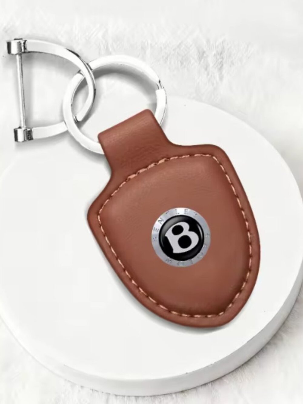 Brown Leather Keychain Bentley Continental GT/Bentayga/Flying Spur/Mulsanne B20